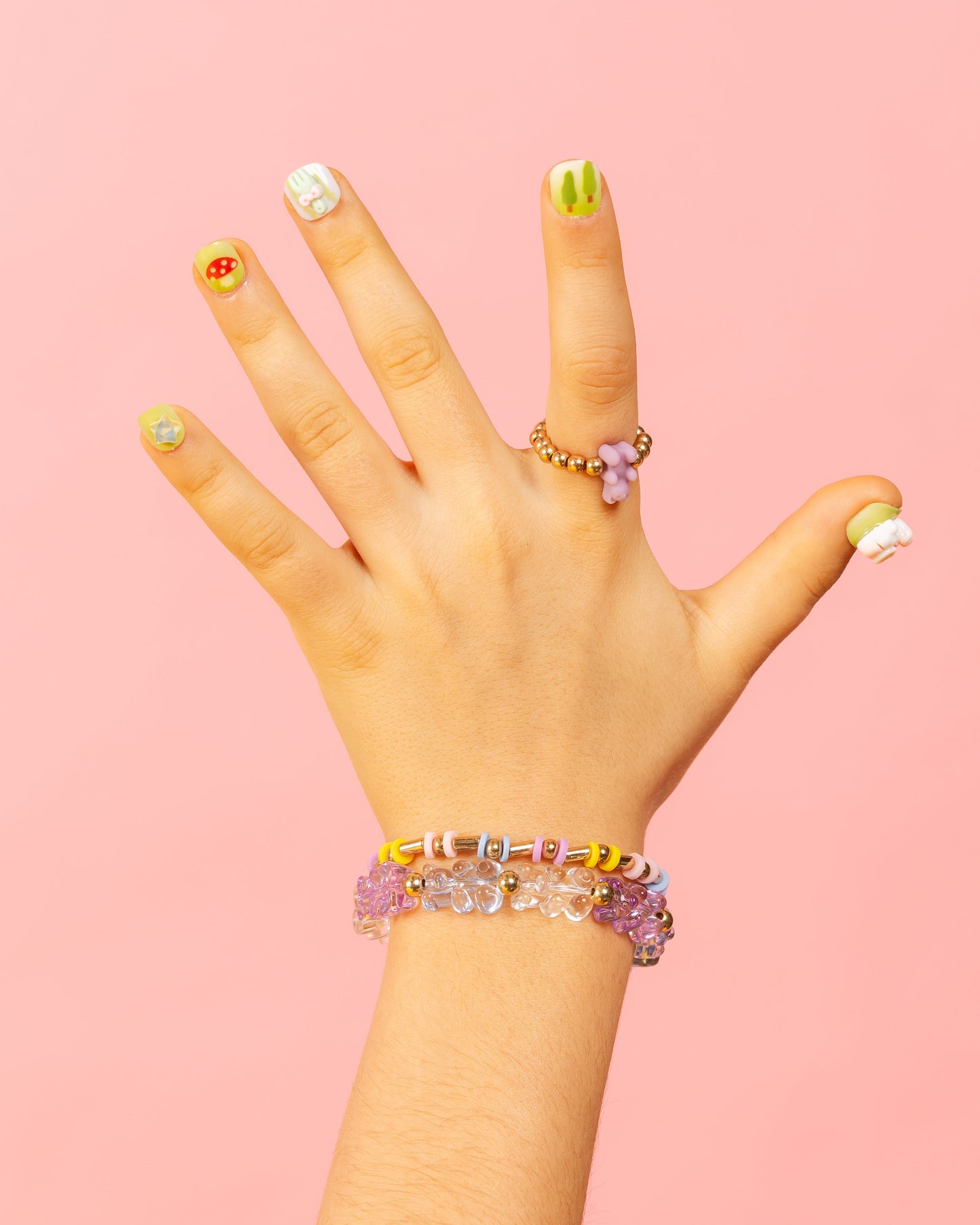 Kids 3D Press-On Nails – Sweet Garden (Ages 5-8)
