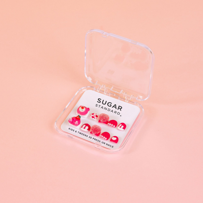 Kids 3D Press-On Nails – Sweetheart Bear (Ages 5-8)