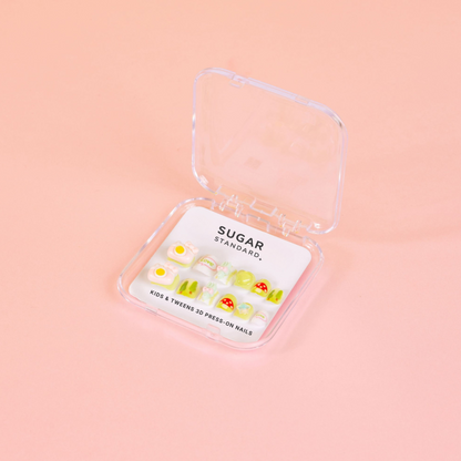 Kids 3D Press-On Nails – Sweet Garden (Ages 5-8)